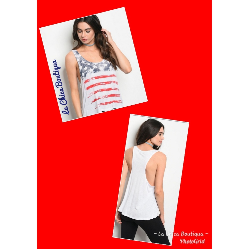 American Flag Razor Back Shirt
